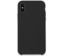 Puro Icon Microfiber Back Cover IPCX61ICONBLK priekš Apple iPhone XR - Melns - silikona aizmugures apvalks (bampers, vāciņš, slim TPU case cover, bumper)