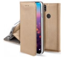 Smart Magnet Book Case priekš LG G7 ThinQ G710 - Zelts - sāniski atverams maciņš ar stendu (ādas maks, grāmatiņa, leather book wallet case cover stand)