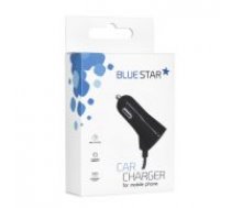 BlueStar Auto 12/24V Universāls Type-C / USB 3A Charger - Melns - USB Auto lādētājs ar spirālveida kabeli / vadu telefoniem un planšetdatoriem