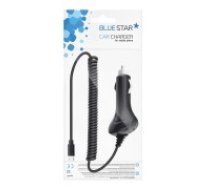 BlueStar Auto 12/24V Universāls micro USB 2A Charger - microUSB Auto lādētājs ar spirālveida kabeli / vadu telefoniem un planšetdatoriem