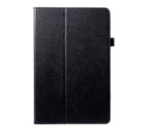 Lychee Leather Smart Cover Stand for Samsung Galaxy Tab S4 10.5-inch T830 / T835 - Melns - sāniski atverams maciņš ar stendu (ādas maks, grāmatiņa, leather book wallet case cover     stand)