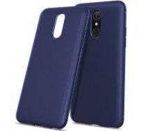 Twill Texture Silicone Mobile Phone Cover Shell priekš LG Q7 Q610 - Tumši Zils - triecienizturīgs silikona aizmugures apvalks (bampers, vāciņš, slim TPU     silicone case shell cover, bumper)
