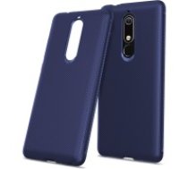 Twill Texture Silicone Mobile Phone Cover Shell priekš Nokia 5.1 (2018) - Tumši zils - triecienizturīgs silikona aizmugures apvalks (bampers, vāciņš, slim     TPU silicone case shell cover, bumper)