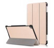 Tri-fold Stand PU Smart Auto Wake/Sleep Leather Case priekš Huawei MediaPad M5 Lite 10.1 - Zelts - sāniski atverams maciņš ar stendu