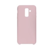 Forcell Silicone Case (Microfiber Soft Touch) priekš Samsung Galaxy A6 Plus (2018) A605 - Rozā - matēts silikona apvalks (bampers, vāciņš, slim TPU silicone cover     shell, bumper)