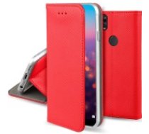 Smart Magnet Book Case priekš Huawei P Smart (2019) / Honor 10 Lite - Sarkans - sāniski atverams maciņš ar stendu (ādas maks, grāmatiņa, leather book wallet case cover     stand)
