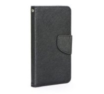 Leather Case Fancy Book Universal Silicone priekš telefoniem ar ekrānu izmēru 3.8 - 4.3 inch - Melns - universāls sāniski atverams maciņš ar stendu (ādas maks,     grāmatiņa, leather book wallet case cover stand)