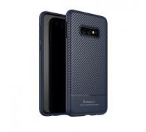 IPAKY Carbon Fiber Texture TPU Mobile Phone Case priekš Samsung Galaxy S10e / S10e EE G970 - Zils - silikona aizmugures apvalks (bampers, vāciņš, slim TPU silicone     case shell cover, bumper)