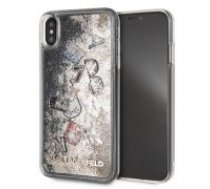 Karl Lagerfeld Iconic Liquid Glitter series KLHCI65KSICGO priekš Apple iPhone XS Max - Zelts - plastikāta apvalks (bampers, vāciņš, slim TPU case cover, bumper)