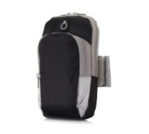 Arm Case Pocket Zipper 5.5-inch - Melns - Universāls maks ietvars ar rāvējslēdzēju - Sporta futlāris rokas aproce fitnesam saite