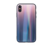 Aurora Glass Back Case priekš Samsung Galaxy J4 Plus (2018) J415 - Brūns / Melns - silikona un stikla aizmugures apvalks (bampers, vāciņš, TPU back cover, bumper     shell)