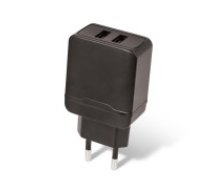 Maxlife MXTC-02 2xUSB 2.4A Tīkla Lādētājs - Melns - USB wall travel charger