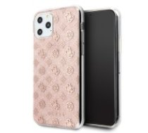 Guess 4G Peony Glitter series Back Case GUHCN65TPERG priekš Apple iPhone 11 Pro Max - Rozā - silikona-plastikāta  apvalks / maciņš