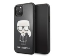 Karl Lagerfeld Iconic Karl Glitter series Back Case KLHCN58DLFKBK priekš Apple iPhone 11 Pro - Melns - silikona-plastikāta apvalks / maciņš