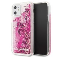 Karl Lagerfeld Glitter Floatting Charms series Back Case KLHCN61ROPI priekš Apple iPhone 11 - Rozā - silikona-plastikāta aizmugures apvalks / maciņš