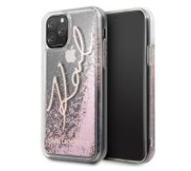 Karl Lagerfeld Glitter Liquid Signature series KLHCN58TRKSRG priekš Apple iPhone 11 Pro - Rozā Zelts - plastikāta apvalks (bampers, vāciņš, slim TPU case cover,     bumper)