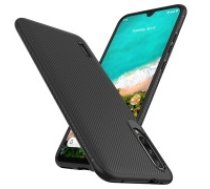 Twill Texture Silicone Mobile Phone Cover Shell priekš Xiaomi Mi A3 - Melns - triecienizturīgs silikona aizmugures apvalks (bampers, vāciņš, slim TPU silicone case     shell cover, bumper)