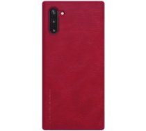 NILLKIN Qin Series Card Holder Leather Flip Case priekš Samsung Galaxy Note 10 N970 - Sarkans - sāniski atverams maciņš (ādas maks, grāmatiņa, leather book wallet case     cover)