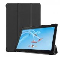 Tri-fold Stand PU Smart Auto Wake/Sleep Leather Case priekš Lenovo Tab P10 X705 - Melns - sāniski atverams maciņš ar stendu