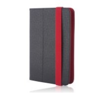 Universal Book Case Orbi Stand Cover priekš 9-10 inch Tablet PC - Melns / Sarkans - Universāls sāniski atverams maks planšetdatoriem ar stendu (ādas grāmatiņa, leather     book wallet case cover stand)