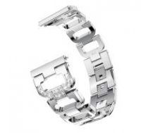20mm D-shape Rhinestone Decor Alloy Watch Bracelet - Sudrabains - siksniņas (jostas) viedpulksteņiem no nerūsējoša tērauda