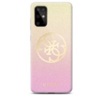 Guess 4G Circle Glitter series GUHCS62PCUGLPGG priekš Samsung Galaxy S20 G980 - Zelts / Rozā - silikona-plastikāta apvalks / maciņš