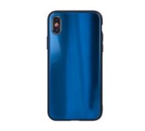 Aurora Glass Back Case priekš Samsung Galaxy S20 G980 - Tumši Zils - silikona un stikla aizmugures apvalks (bampers, vāciņš, TPU back cover, bumper shell)