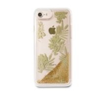 Guess Palm Springs Glitter Liquid series GUHCP7GLUPRG priekš Apple iPhone 6 / 6S / 7 / 8 / SE2 (2020) / SE3 (2022) - Zelts - silikona / plastikāta aizmugures apvalks /     bampers-vāciņš