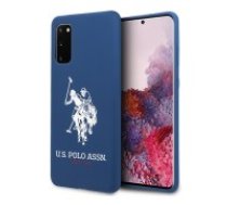 U.S. Polo Assn. Silicone Collection series USHCS62SLHRNV priekš Samsung Galaxy S20 G980 - Tumši Zils - silikona aizmugures apvalks / bampers-vāciņš