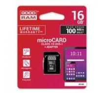 GoodRam 16GB Micro SDHC Card UHS-I class10 ar SD Adapteri Atmiņas karte