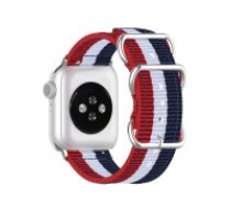 Nylon Canvas Smart Watch Replacement Strap priekš Apple Watch 38 / 40 / 41 mm / Series 10 / 11 (42mm) - Zils / Balts / Sarkans - neilona siksniņas (jostas) pulksteņiem