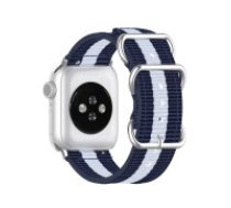 Nylon Canvas Smart Watch Replacement Strap priekš Apple Watch 38 / 40 / 41 mm / Series 10 / 11 (42mm) - Zils / Balts - neilona siksniņas (jostas) pulksteņiem