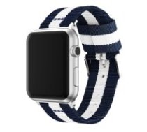 Metal Buckle Woven Nylon Smart Watch Strap priekš Apple Watch 38 / 40 / 41 mm / Series 10 / 11 (42mm) - Zils / Balts - neilona siksniņas (jostas) pulksteņiem