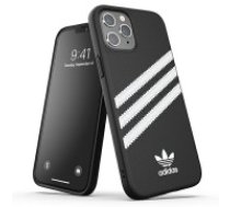 Adidas Originals Moulded PU Back Case priekš Apple iPhone 12 Pro Max - Melns - ādas-silikona aizmugures apvalks / bampers-vāciņš