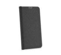 Luna Carbon Book Case priekš Samsung Galaxy Note 20 N980 - Melns - sāniski atverams maciņš ar stendu (maks grāmatiņa)