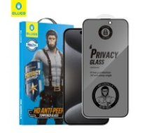 Mr. Monkey 5D Strong Privacy Anti-Peep Full Glue Tempered Glass protector priekš Apple iPhone 12 / 12 Pro - Melns - Ekrāna Aizsargstikls / Bruņota Stikla Aizsargplēve