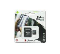 Kingston 64GB Micro SDHC CANVAS Select Plus SDCS2​ Card class10 UHS-I ar SD Adapteri Atmiņas karte