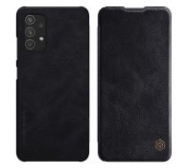 NILLKIN Qin Series Card Holder Leather Flip Case priekš Samsung Galaxy A32 4G A325 - Melns - sāniski atverams maciņš (ādas maks, grāmatiņa, leather book wallet case     cover)