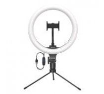 Baseus (A01) LED Ring Lamp 10 inch Tri-Pod 20 cm / USB Cable with Remote Control - Melns - Riņķa lampa, dienas gaismas statīvs