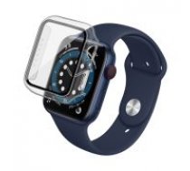 Imak Full Plastic Protective Cover with Tempered Glass priekš Apple Watch Series 4 / 5 / 6 / SE (44mm) - Caurspīdīgs - plastikāta pulksteņu apvalks