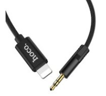 Hoco Lightning to 3.5mm Male Stereo Aux Audio cable (length: 1M) - Melns - audio vads kabelis