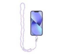 Crystal Diamond Pendant for the Phone / lenght 74cm - Violets - Kakla lente no plastmasas pērlītēm