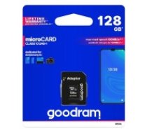 GoodRam 128GB Micro SDHC Card UHS-I class10 ar SD Adapteri Atmiņas karte