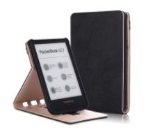PocketBook Case priekš Basic 4 (606) / Lux 2 (616) / Touch Lux 4 / 5 (627, 628) / Touch HD3 (632) / Color (633) - Melns - mākslīgās ādas vertikāli atverams maks /     maciņš