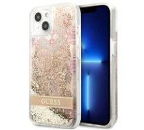 Guess Paisley Liquid Glitter Collection Back Case GUHCP13MLFLSD priekš Apple iPhone 13 - Zelts - silkona-plastikāta aizmugures apvalks / bampers-vāciņš