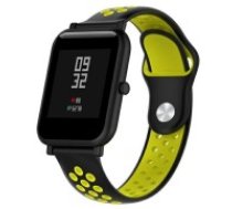 20mm Beline Soft Silicone Watch Strap - Melns / Dzeltens - silikona siksniņas (jostas) priekš pulksteņiem