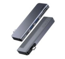 Baseus CAHUB-K0G Harmonica 5in1 Hub USB Type-C to 2xUSB 3.0 / Type-C / SD / Micro SD Card Reader Conventer Adapter - Pelēks - USB adapteris klēpjdatoriem ar Type-C ieeju / konektoru