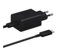 Samsung EP-T1510EBE Type-C Fast Charge PD 15W Tīkla lādētājs ar Type-C uz Type-C vadu 1M (bez iepakojuma) - Melns - Oriģināls - USB-C tīkla lādētājs