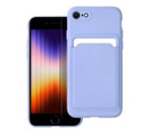 Forcell Card Back Case priekš Apple iPhone 7 / 8 / SE2 (2020) / SE3 (2022) - Violets - silikona aizmugures apvalks ar kabatiņu / bampers-vāciņš