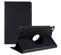 360 Rotary Litchi Skin Leather Cover w/ Stand priekš Lenovo Tab M10 Plus 3rd Gen TB-125 / TB-128 - Melns - sāniski atverams maciņš ar stendu